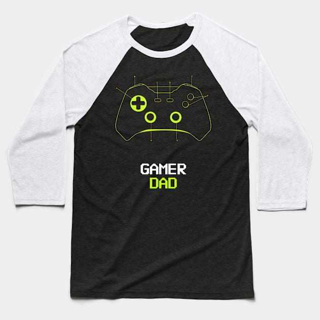 Gamer DAD Baseball T-Shirt by Aj@Co.